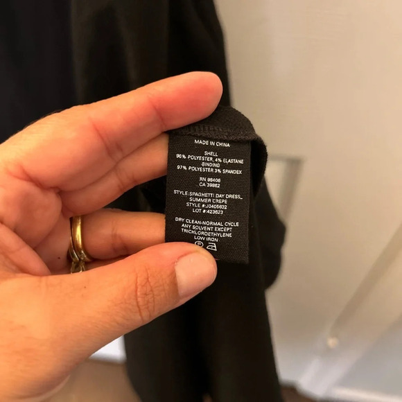 Theory Black Summer Crepe Spaghetti Day Midi Dress SZ 8 M - Picture 6 of 6